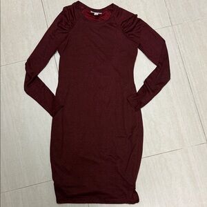 Motherhood Maternity Elegant Burgundy Long Sleeve Dress
